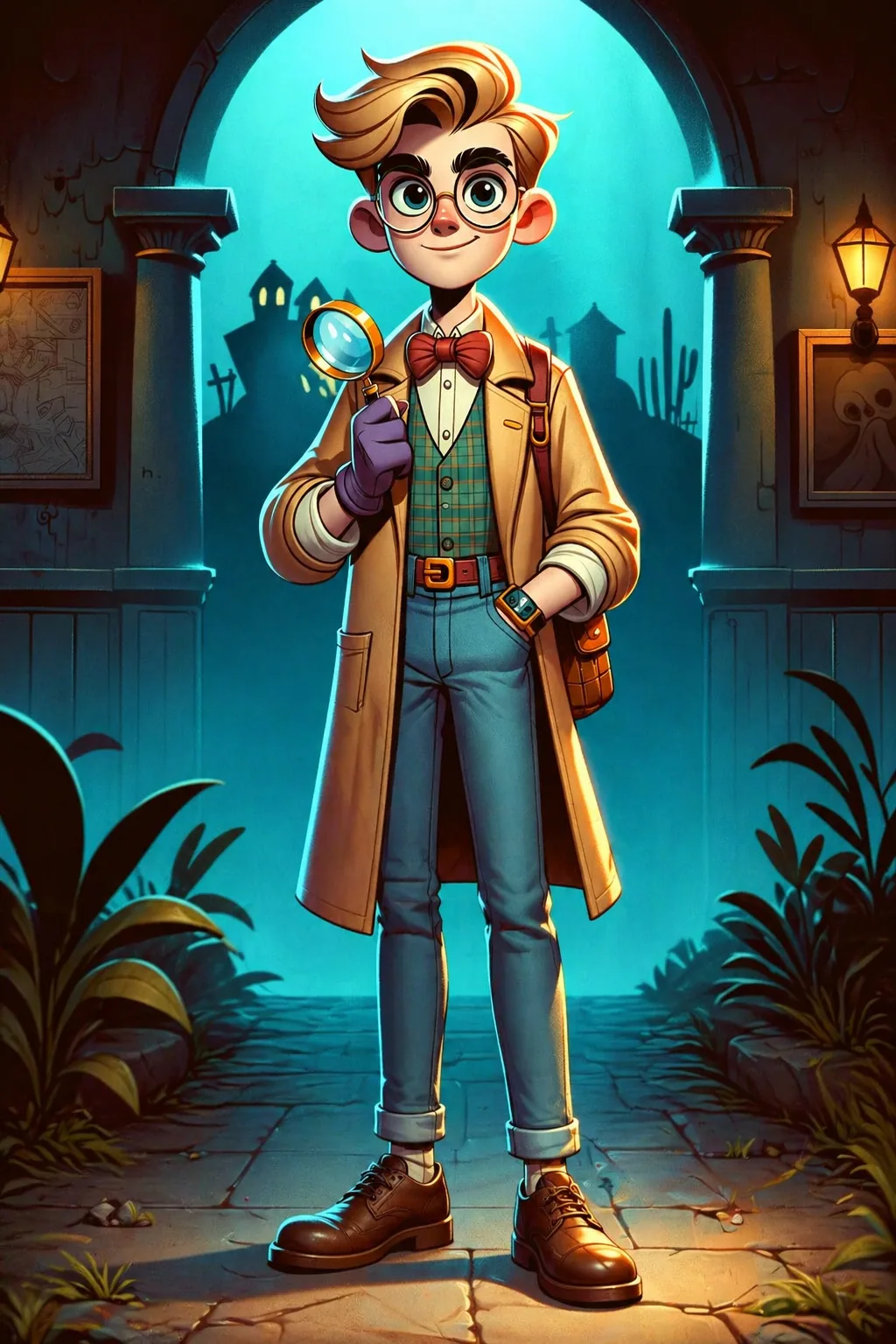 Stylized young explorer character